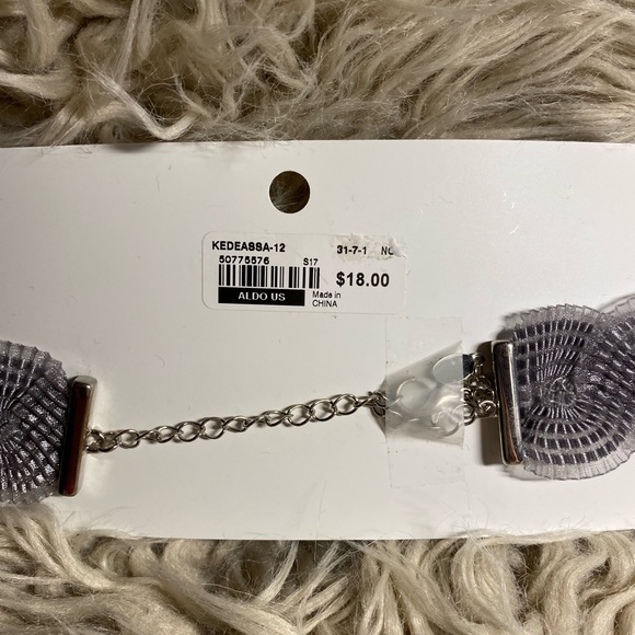 *NWT* ALDO Statement Gray and Pink stoned Women’s Choker - Picture 6 of 7